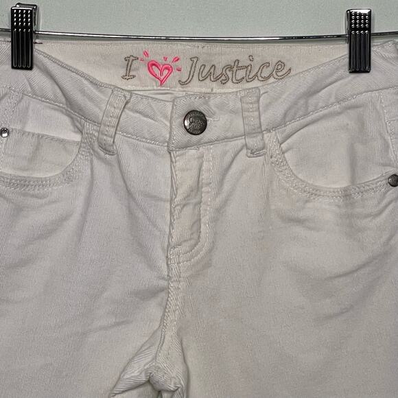 Girl's Justice Bootcut Corduroy  Jeans Low Rise Cotton Blend Stretch White 12 R - Picture 5 of 16